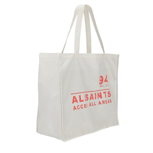ALLSAINTS Access All Areas Tote in White & Neon Pink One Size New Womens Bag Sho - Picture 3 of 8